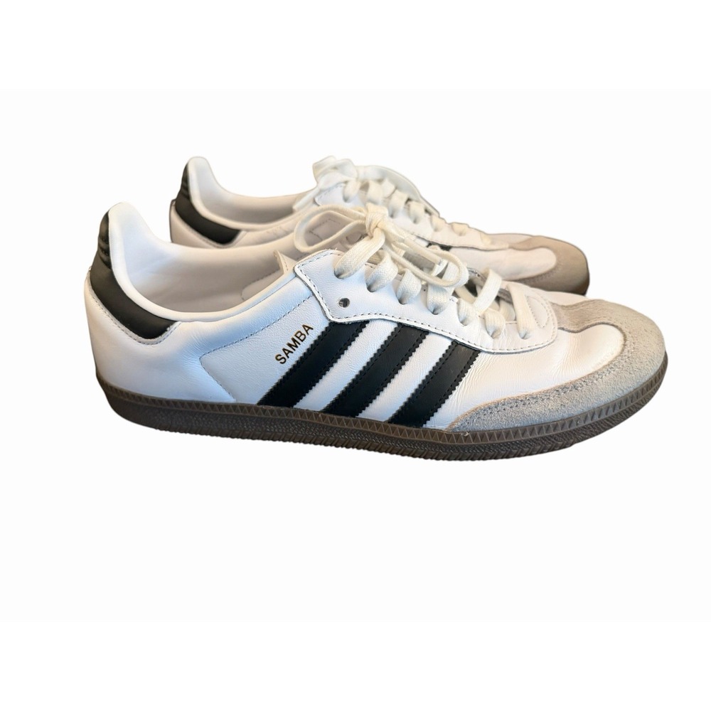 Adidas Samba OG Shoes White Black Gray Gum Sole Mens Sz 10 Low Top Sneaker